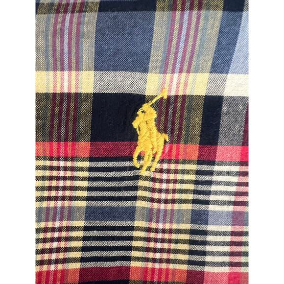 RALPH LAUREN MENS BUTTON DOWN DRESS SHIRT RED WHITE BLUE PLAID CLASSIC FIT XXL - Picture 11 of 12